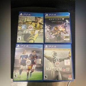 PS4 Sony Video Game Bundle - Destiny FIFA 16 and 17 Madden 19